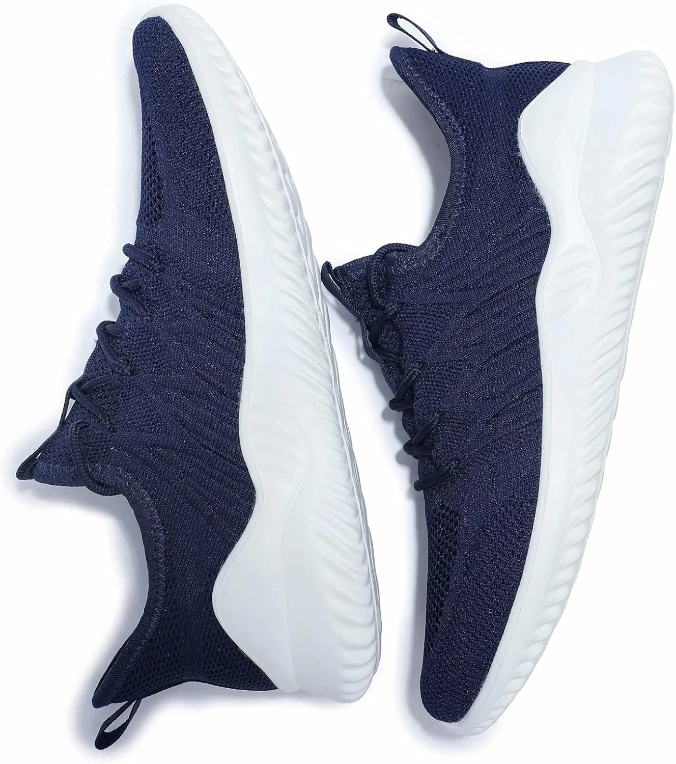 Mens Running Shoes Slip-on Walking Sneakers Lightweight Breathable Casual Soft Sole Trainers