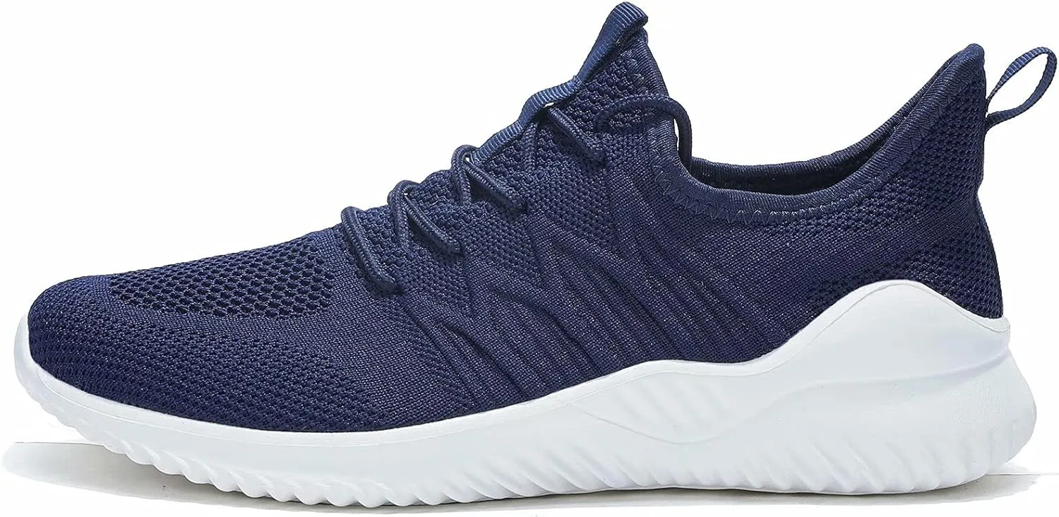 Mens Running Shoes Slip-on Walking Sneakers Lightweight Breathable Casual Soft Sole Trainers