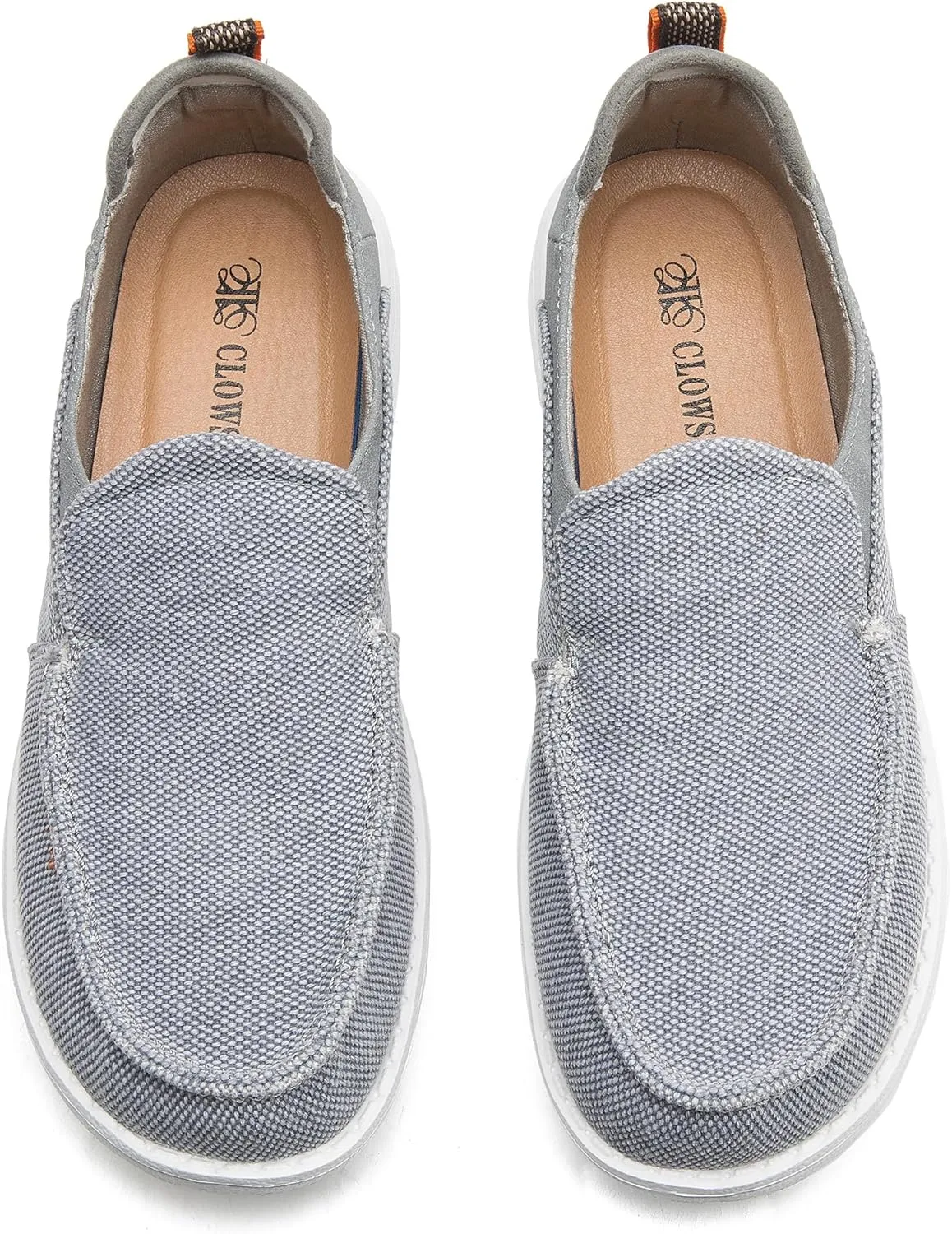 Men's Slip On Deck Shoes Casual Canvas Loafers Slip-Ons Hands Free Comfortable Stretch Flat Boat Shoes