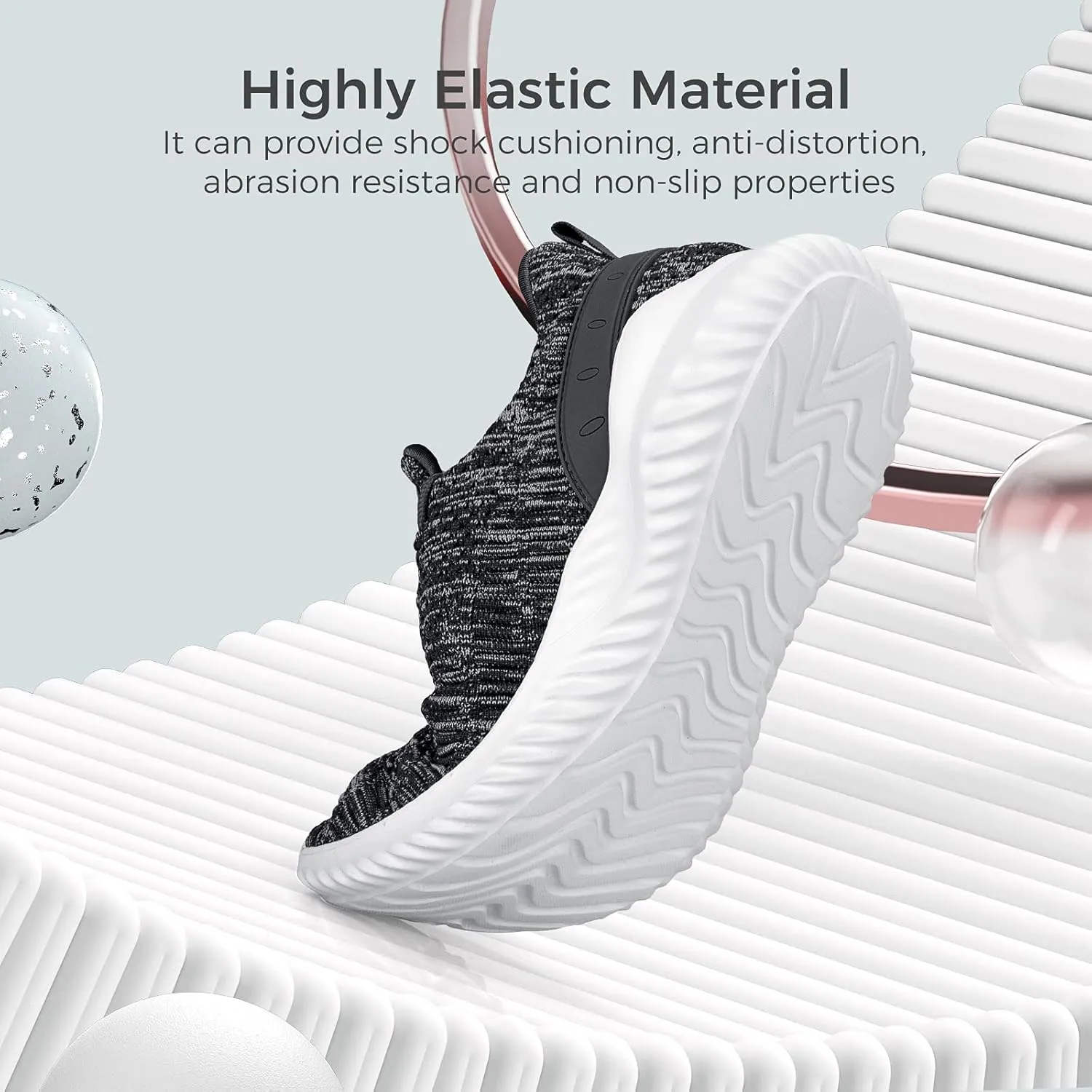 Mens Slip On Sneakers Non Slip Work Shoes Lightweight Mesh for Casual Tennis Running Walking Shoes