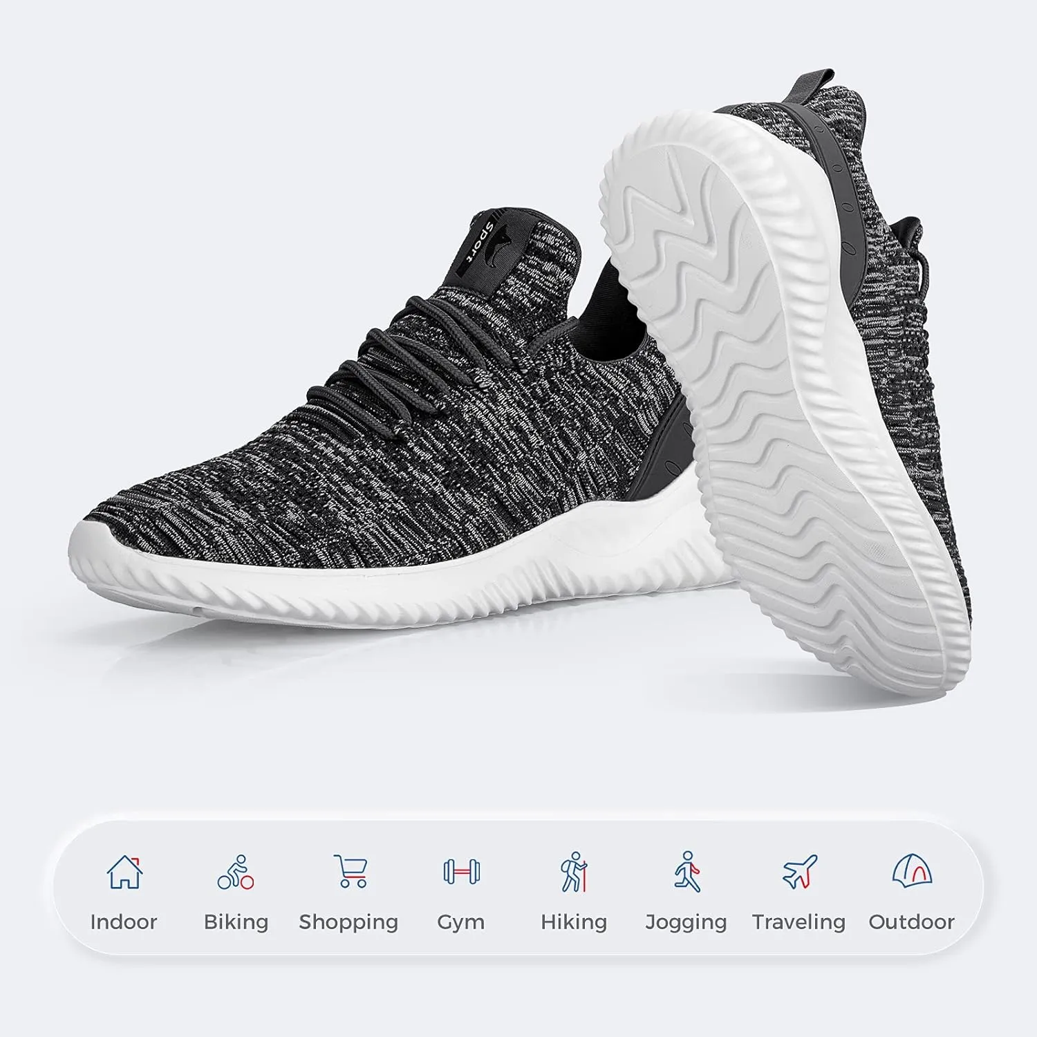 Mens Slip On Sneakers Non Slip Work Shoes Lightweight Mesh for Casual Tennis Running Walking Shoes