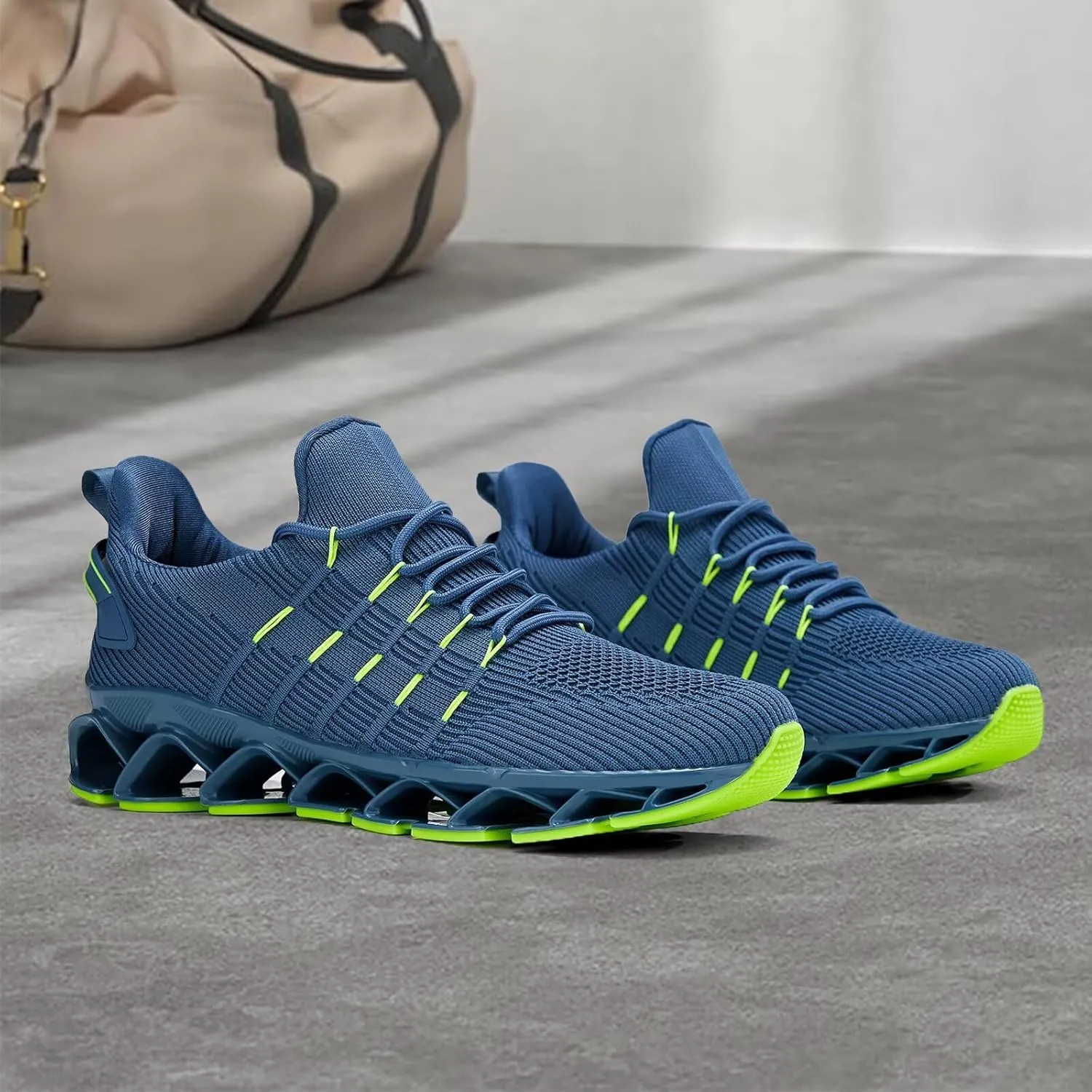 Mens Slip On Walking Shoes Blade Non Slip Tennis Running Shoes Lightweight Workout Breathable Mesh Fashion Sneakers