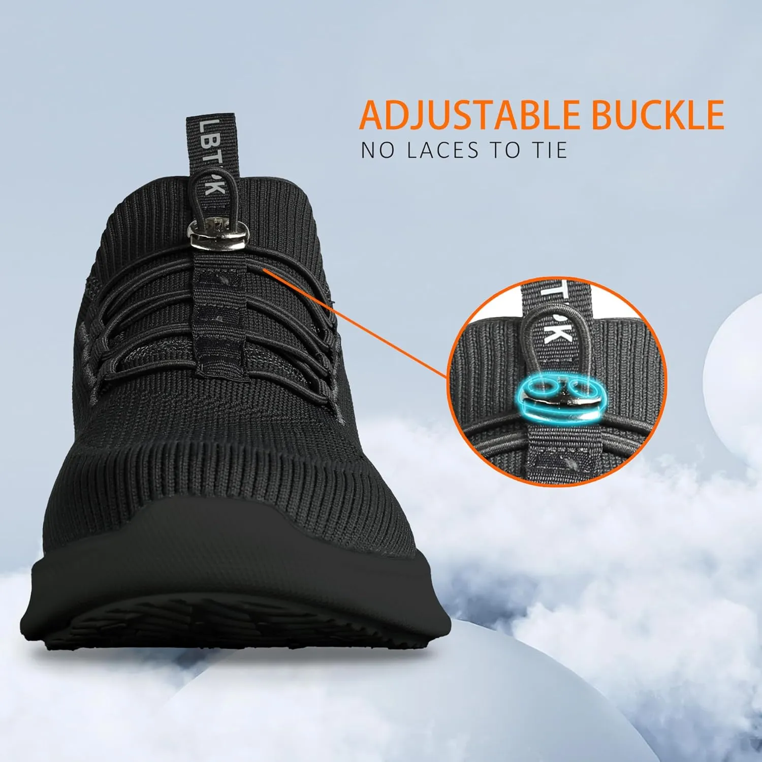 Mens Slip On Walking Shoes Running Tennis Shoes for Athletic Workout Gym Casual Non Slip Training Sneakers Breathable Knit Upper Indoor Outdoor
