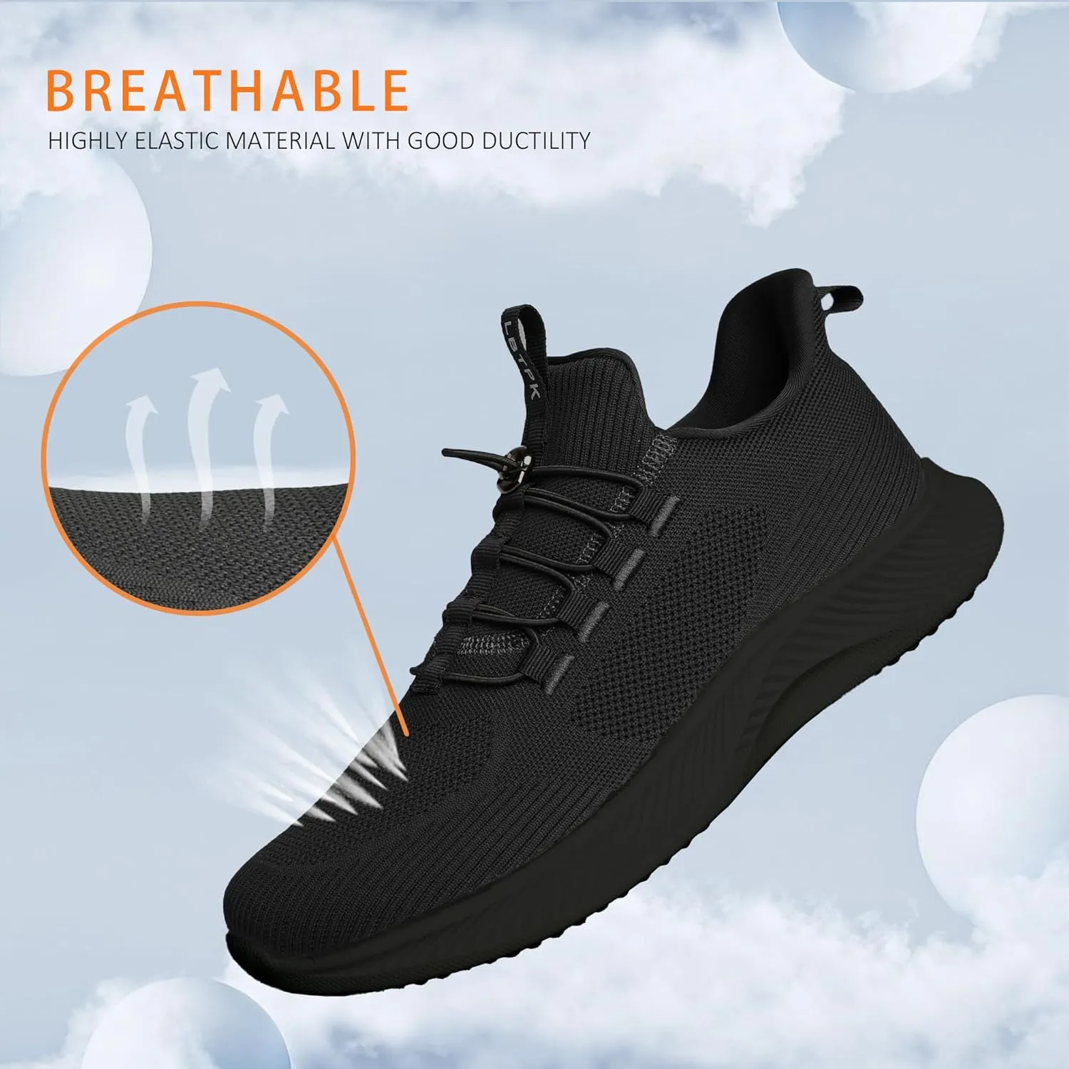 Mens Slip On Walking Shoes Running Tennis Shoes for Athletic Workout Gym Casual Non Slip Training Sneakers Breathable Knit Upper Indoor Outdoor