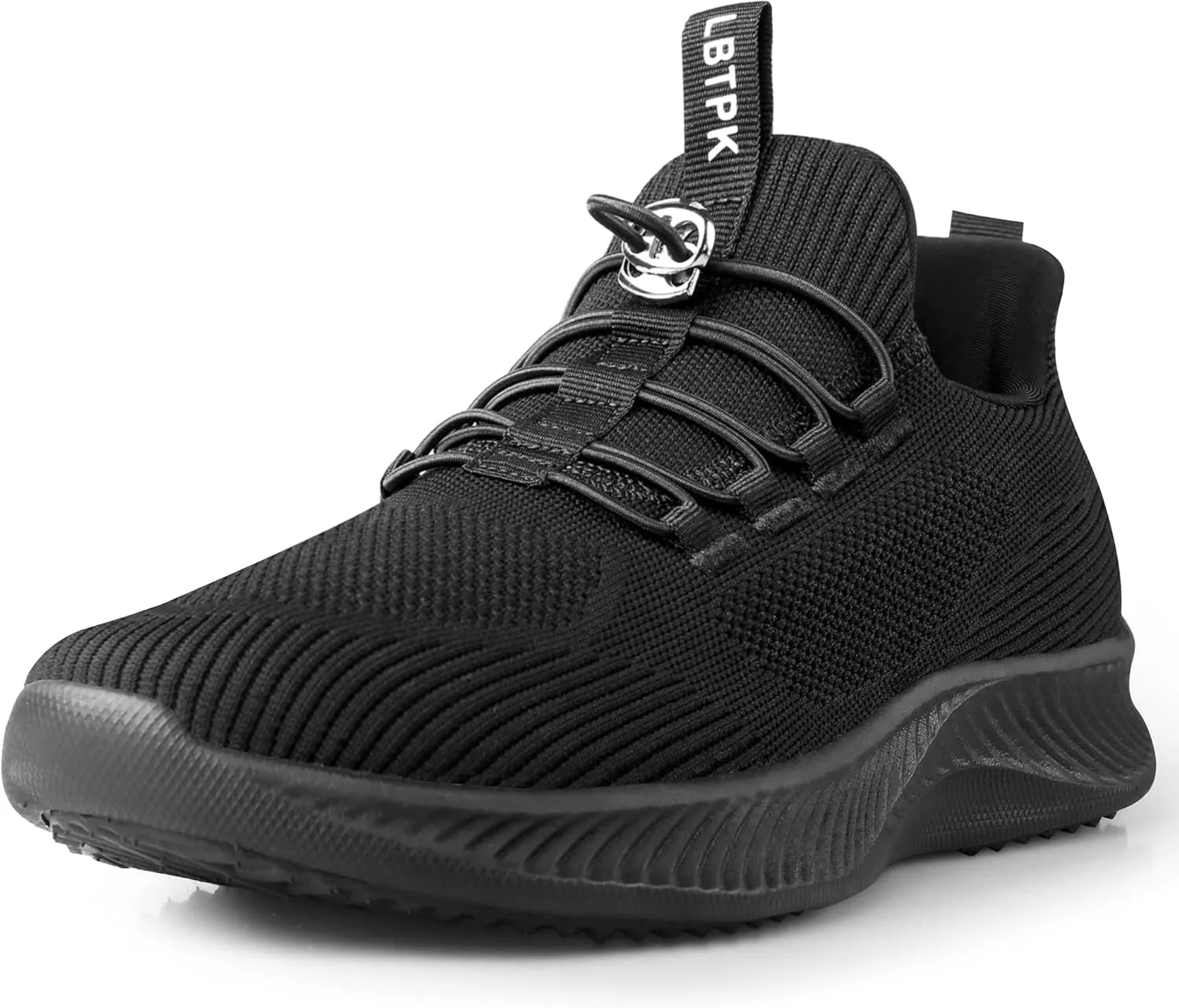 Mens Slip On Walking Shoes Running Tennis Shoes for Athletic Workout Gym Casual Non Slip Training Sneakers Breathable Knit Upper Indoor Outdoor