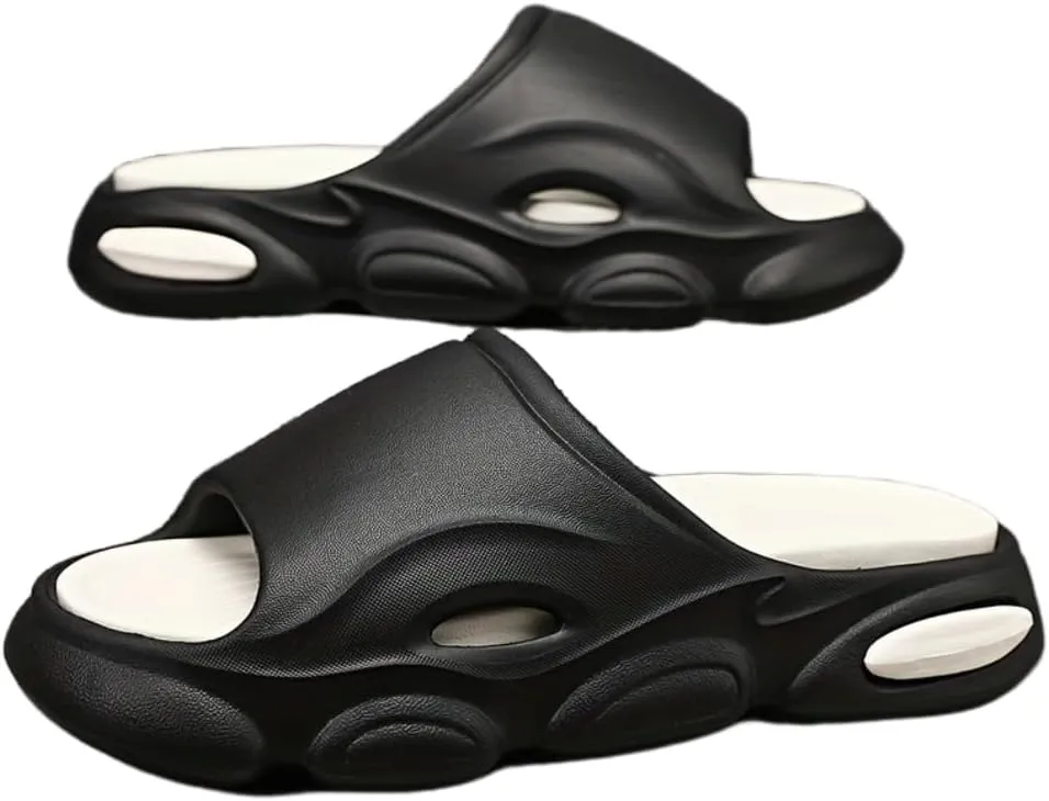 Men's Teardrop Print Cloud Slides - Casual Non-Slip Slippers for Indoor/Outdoor Use - Open Toe Shoes for Beach, Shower, Spring & Summer