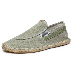 Men's Vintage Slip on Loafers Lightweight Casual Canvas Shoes | runandup