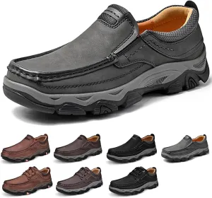 Men's Waterproof Hiking Shoes, Men Slip On Non Slip Work Loafers, Outdoor Lightweight Breathable Sneakers, for Travel, Camping, Running