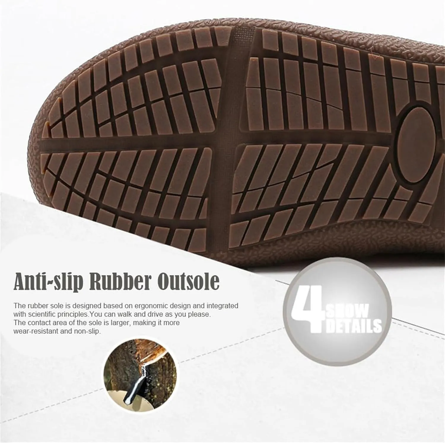Men's Waterproof Warm Plush Lined Outdoor Snow Ankle Boots,Anti-Slip Slip-on Lightweight Winter Shoes