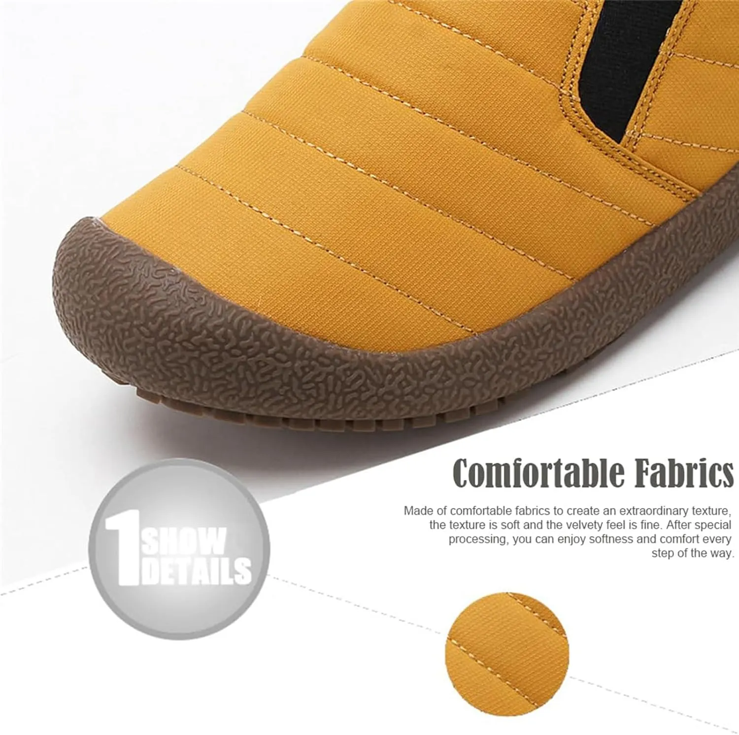Men's Waterproof Warm Plush Lined Outdoor Snow Ankle Boots,Anti-Slip Slip-on Lightweight Winter Shoes