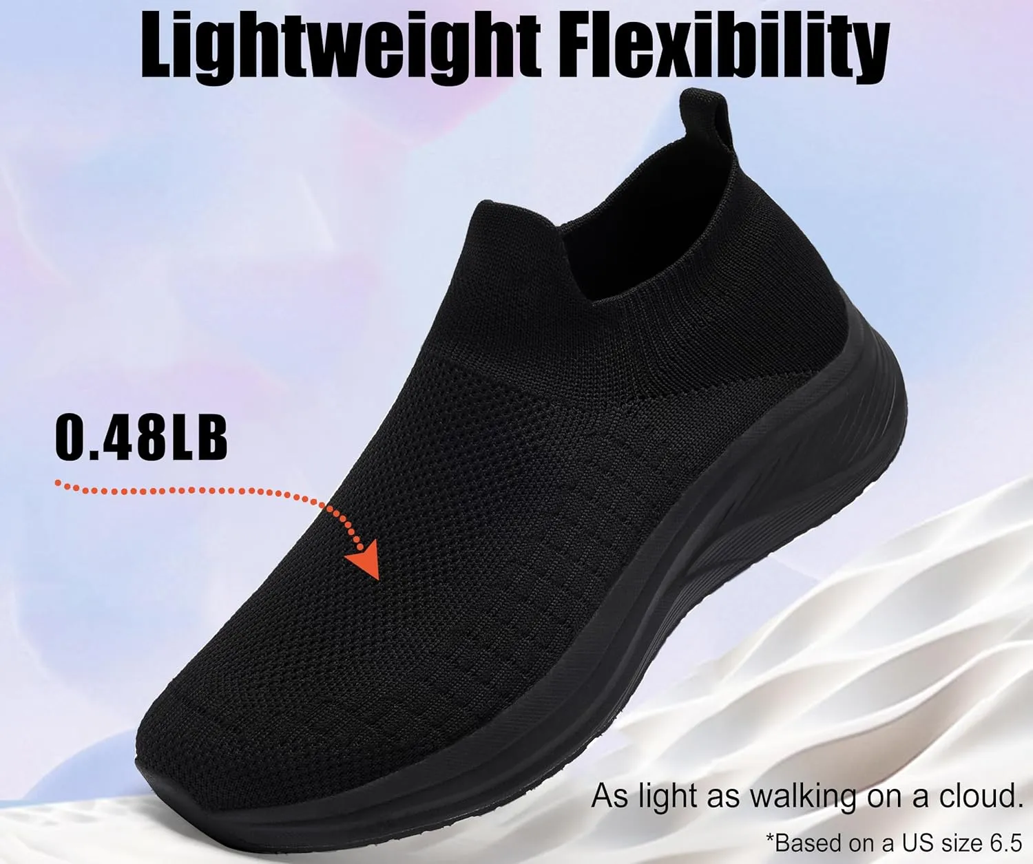 Mens Wide Slip On Walking Shoes Lightweight Breathable Comfortable Socks Shoes Fashion Non Slip Sneakers for Men