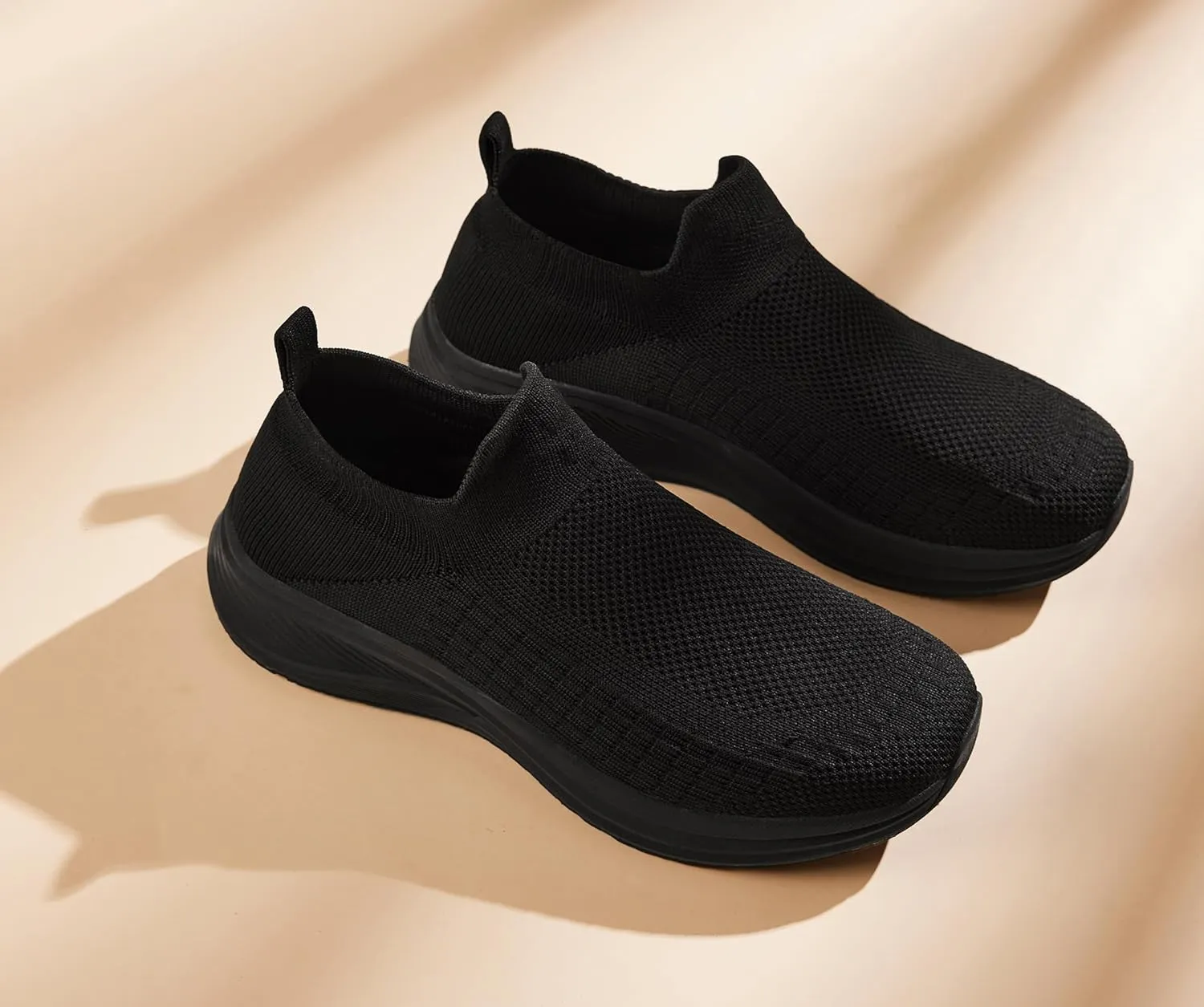 Mens Wide Slip On Walking Shoes Lightweight Breathable Comfortable Socks Shoes Fashion Non Slip Sneakers for Men