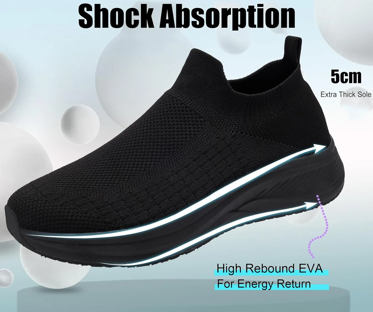Mens Wide Slip On Walking Shoes Lightweight Breathable Comfortable Socks Shoes Fashion Non Slip Sneakers for Men