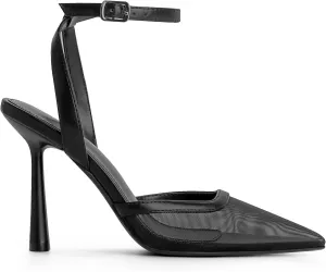 Mesh Closed Pointed Toe High Heels for Women