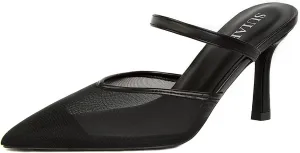 Mesh Kitten Heels for Women Pointed Closed Toe Mule Heeled Sandals Sexy Slip On Dress Pumps