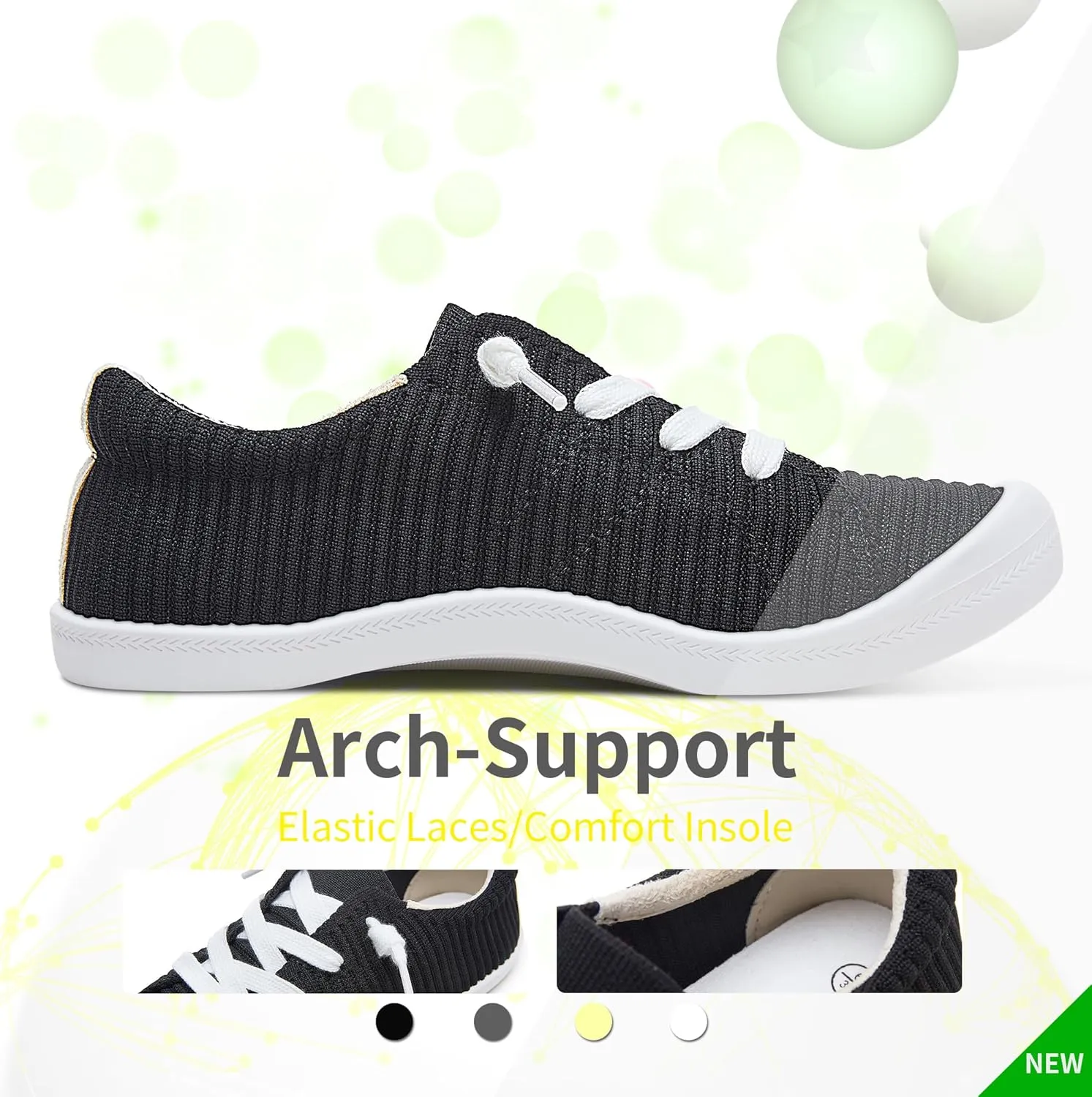 Mesh Slip On Shoes Women Comfort Knit Slip On Loafer Casual Fashion Sneaker Lightweight and Breathable Walking Flats