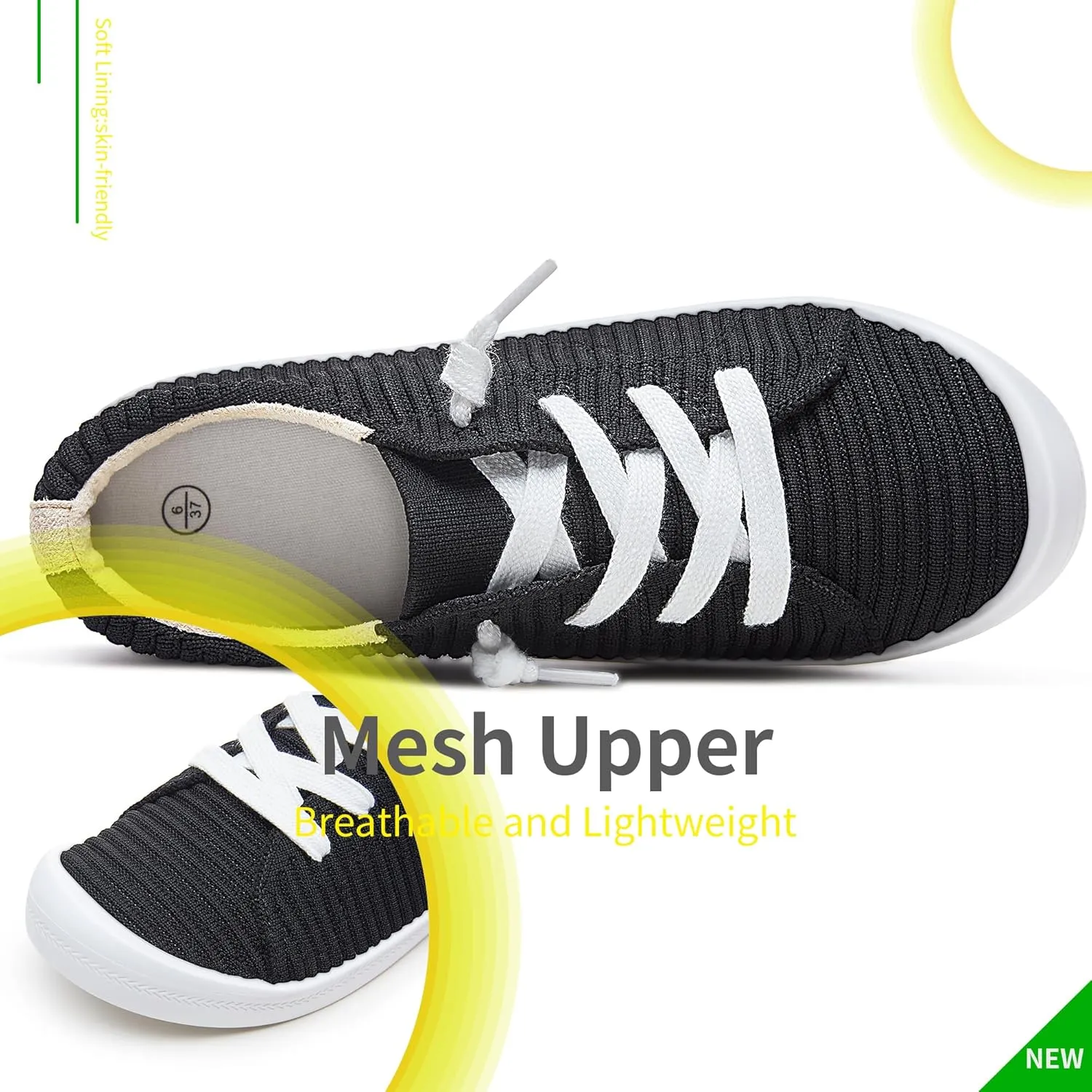 Mesh Slip On Shoes Women Comfort Knit Slip On Loafer Casual Fashion Sneaker Lightweight and Breathable Walking Flats