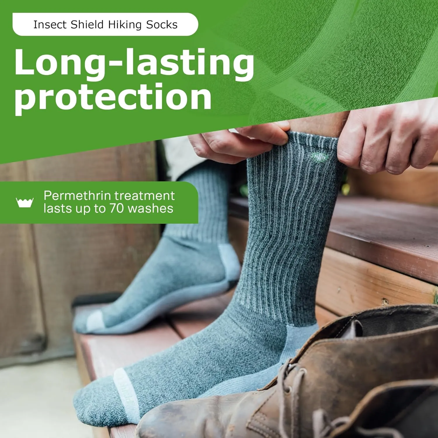 Midweight Hiking Socks With Permethrin Bug Repellant - Protective Clothing for Men & Women