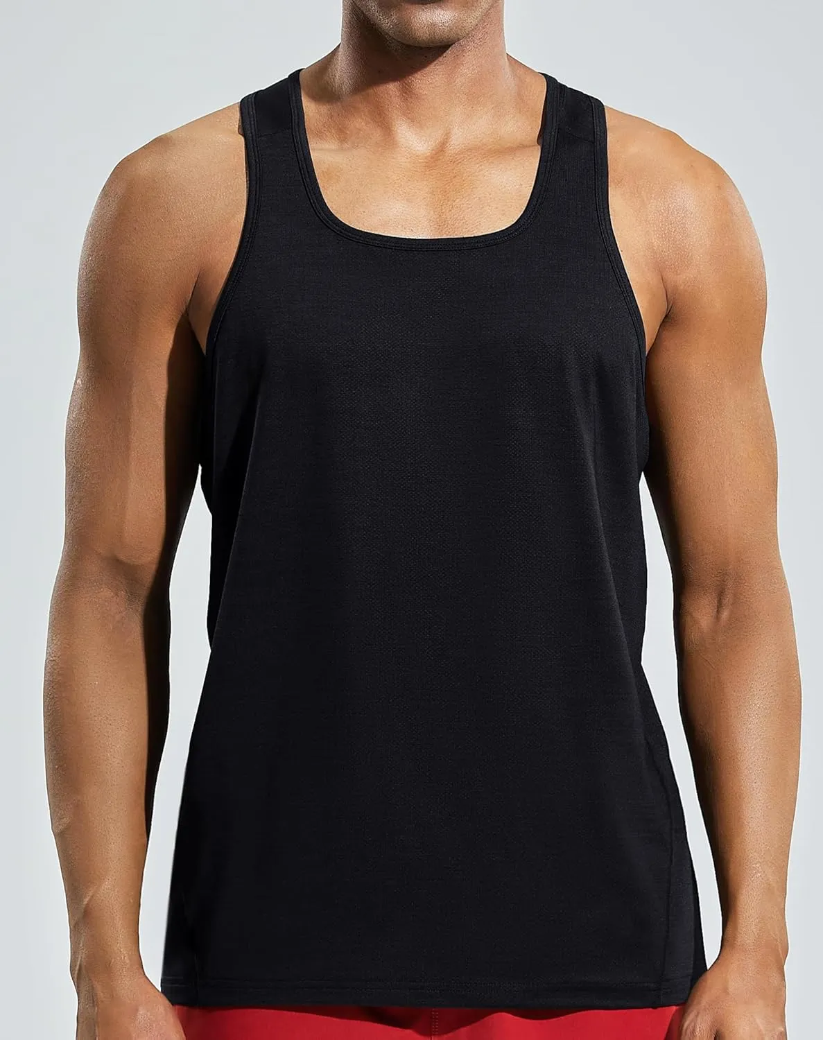 MIER Men's Sleeveless Workout Shirts Quick Dry Swim Athletic Gym Running Muscle Beach Tank Tops for Men