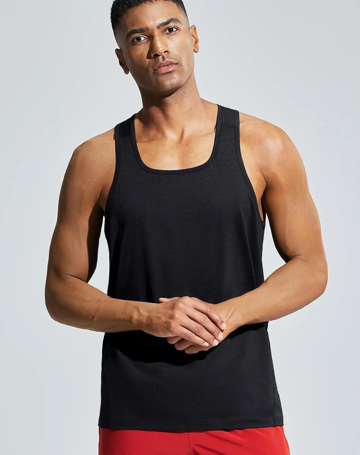 MIER Men's Sleeveless Workout Shirts Quick Dry Swim Athletic Gym Running Muscle Beach Tank Tops for Men