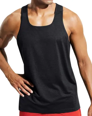 MIER Men's Sleeveless Workout Shirts Quick Dry Swim Athletic Gym Running Muscle Beach Tank Tops for Men