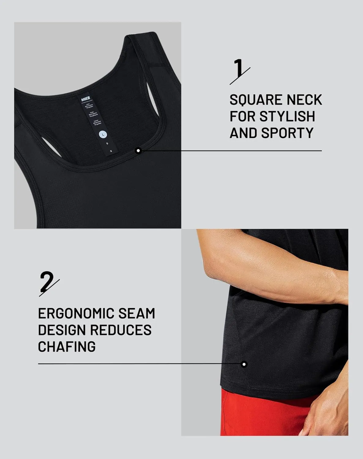 MIER Men's Sleeveless Workout Shirts Quick Dry Swim Athletic Gym Running Muscle Beach Tank Tops for Men