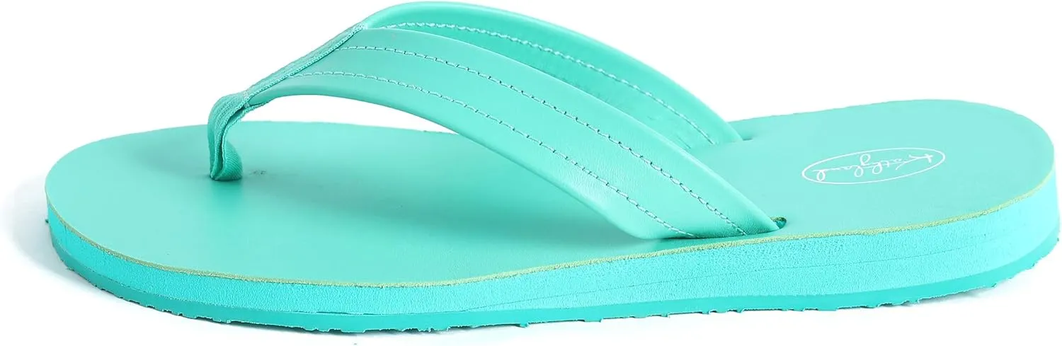 Millffy Womens Flip Flops Comfortable Beach Slides Leather Thongs Slippers Flat Comfy Casual Thin Strap Sandals