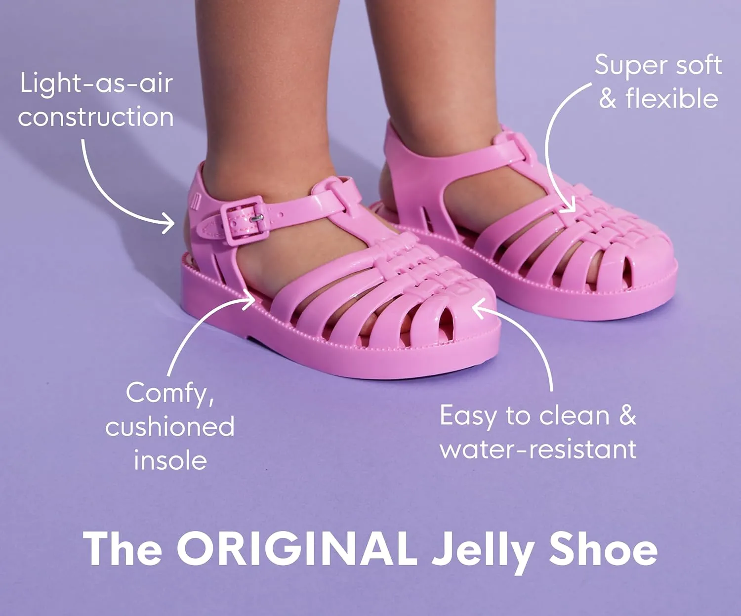 mini melissa Jump Sandals for Babies & Toddlers - Papete Jelly Sandal w/Velcro Fastener, Comfy Sandals for Toddler Girls