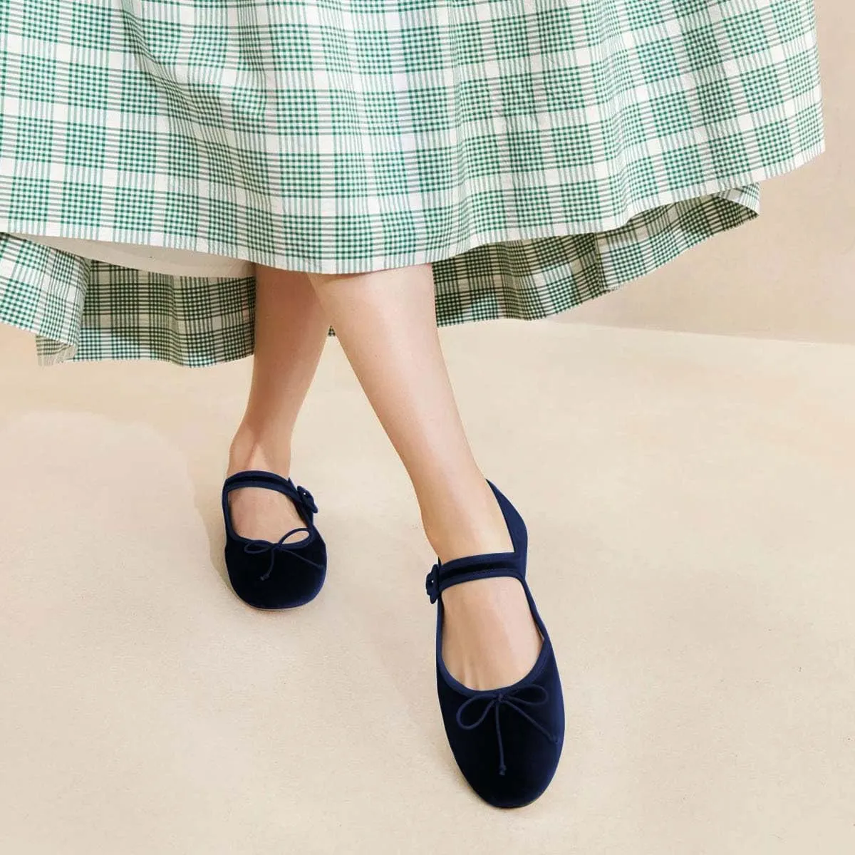 miss left Women Bowknot Ankle Strap Mary Jane Classic Closed Round Toe Ballet Flats Slip On Cozy Casual Dance Shoes Size 4-16 US