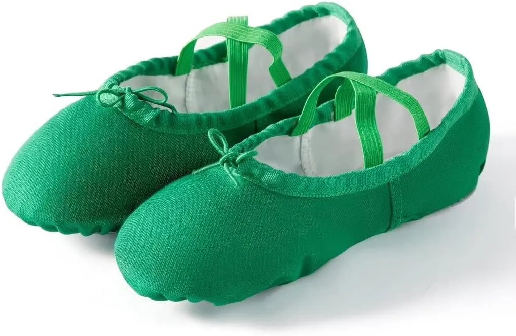 missfiona Women Canvas Ballet Slippers Dance Shoes Adult Practice Yoga Flat Belly Shoes