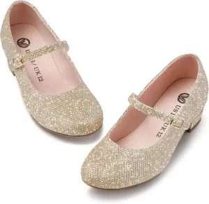 MIXIN Girls Mary Jane Dress Shoes - Princess Ballerina Flats Low Heels for School Party Wedding, Back to School Shoes for Girls (Little Kid/Big Kids)