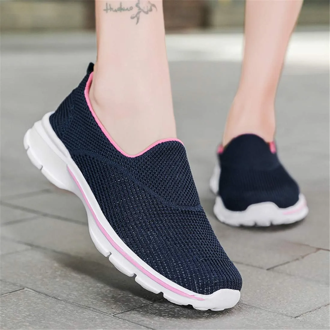 MizHome Women's Athletic Running Shoes Breathable Casual Mesh-Comfortable Slip on Sneakers