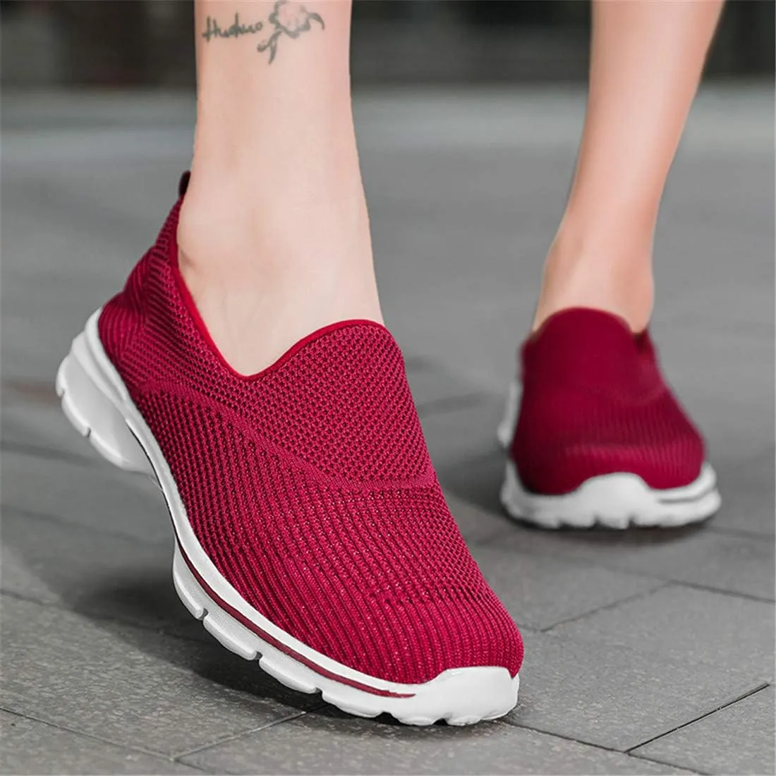 MizHome Women's Athletic Running Shoes Breathable Casual Mesh-Comfortable Slip on Sneakers
