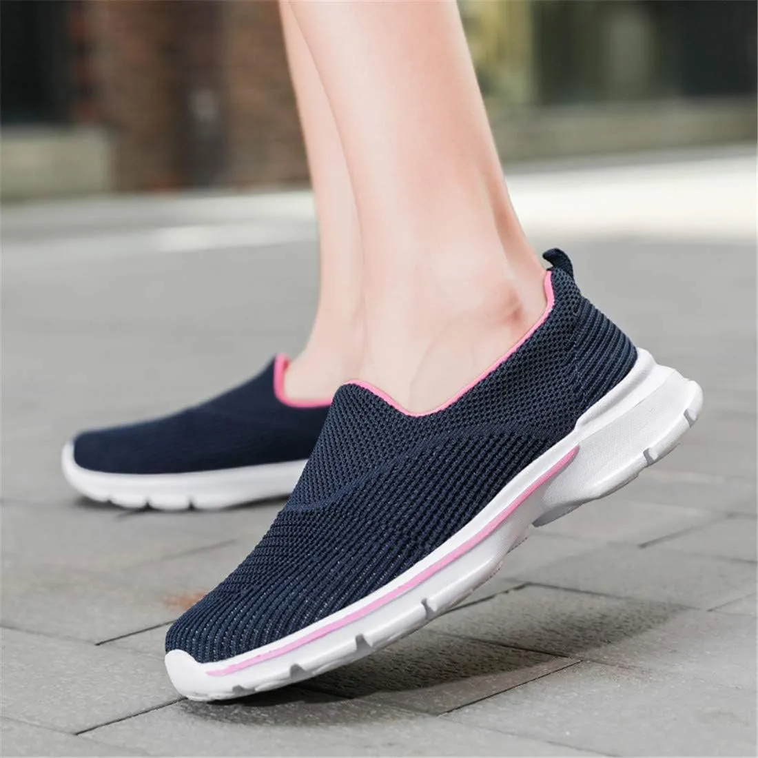 MizHome Women's Athletic Running Shoes Breathable Casual Mesh-Comfortable Slip on Sneakers