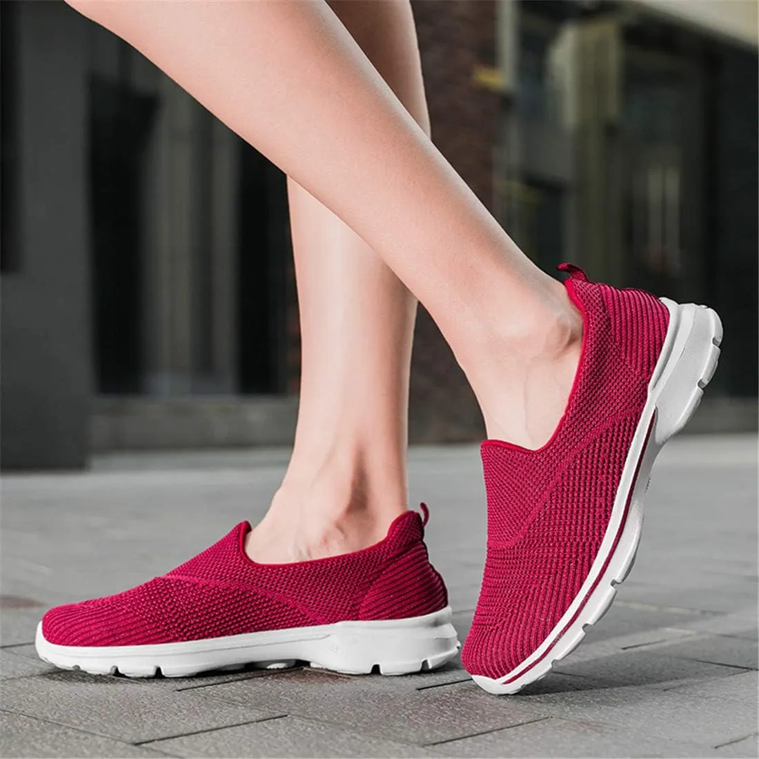 MizHome Women's Athletic Running Shoes Breathable Casual Mesh-Comfortable Slip on Sneakers