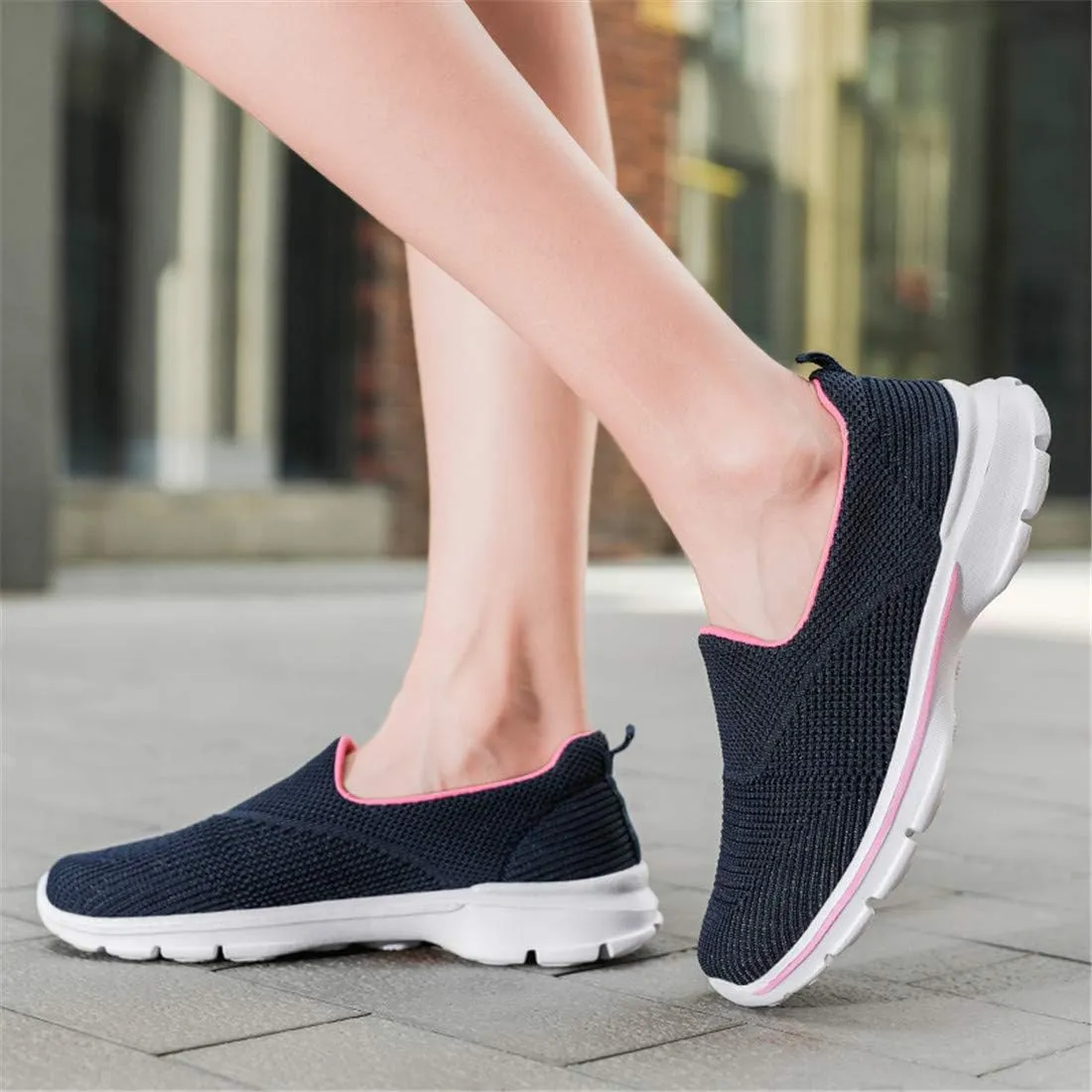 MizHome Women's Athletic Running Shoes Breathable Casual Mesh-Comfortable Slip on Sneakers