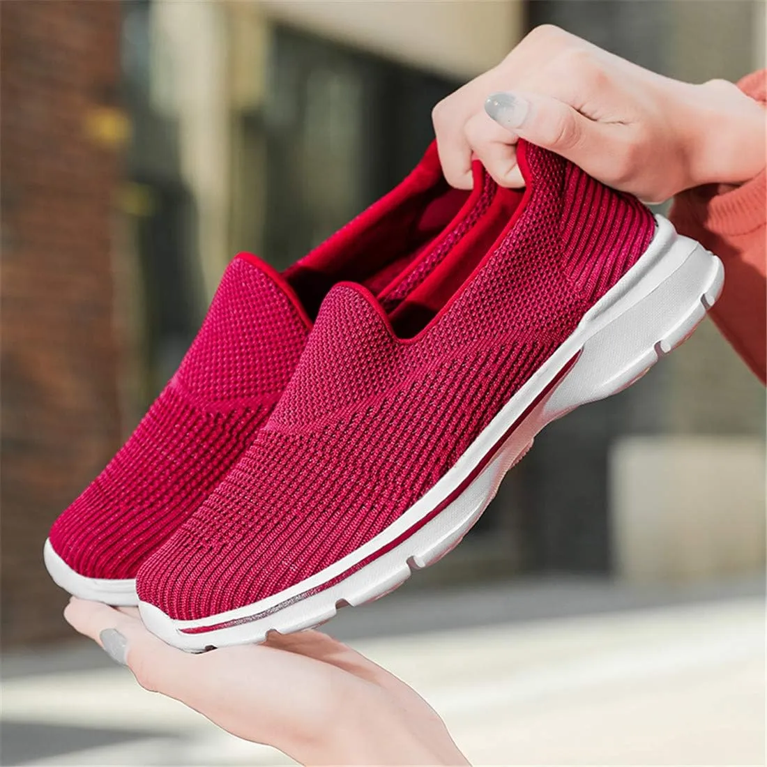 MizHome Women's Athletic Running Shoes Breathable Casual Mesh-Comfortable Slip on Sneakers