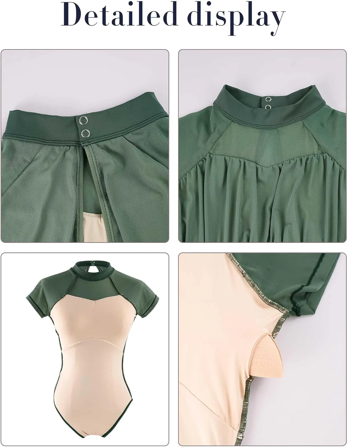 Mock Neck Teen Girls Women Leotards for Ballet, Adult Sleeveless Spandex Dance Bodysuit