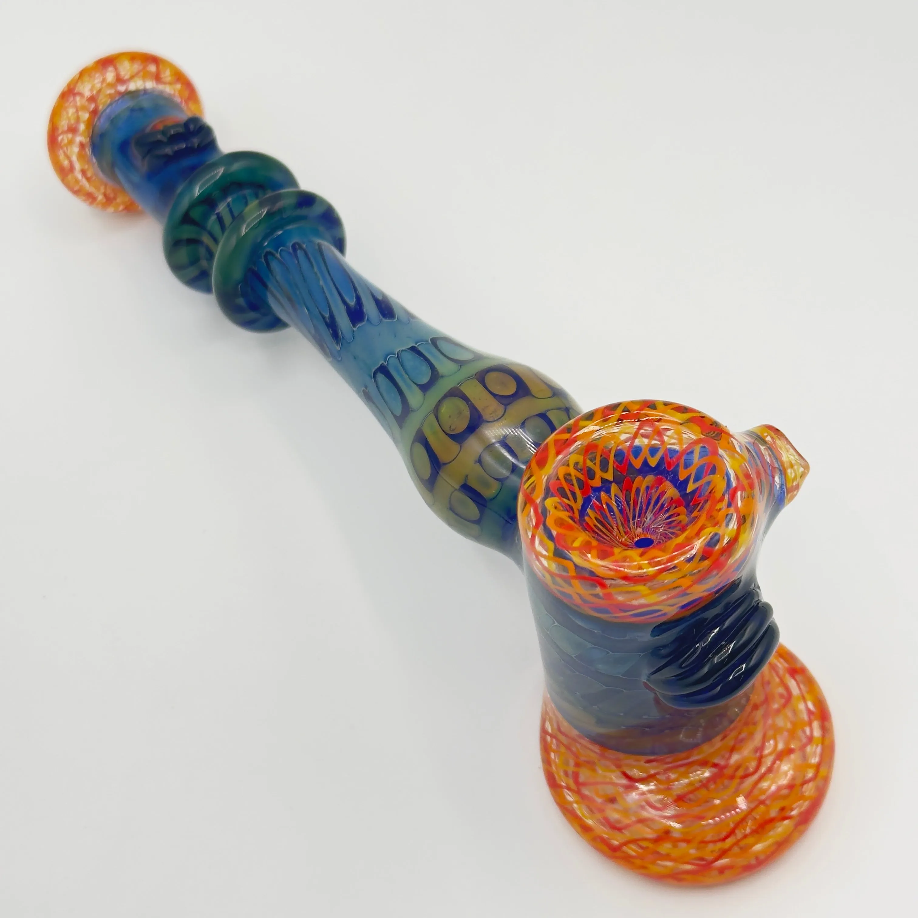 Modified Creations x Thick Nick Glass - 2 Eyed UV Zanfirico Latticino Hammer