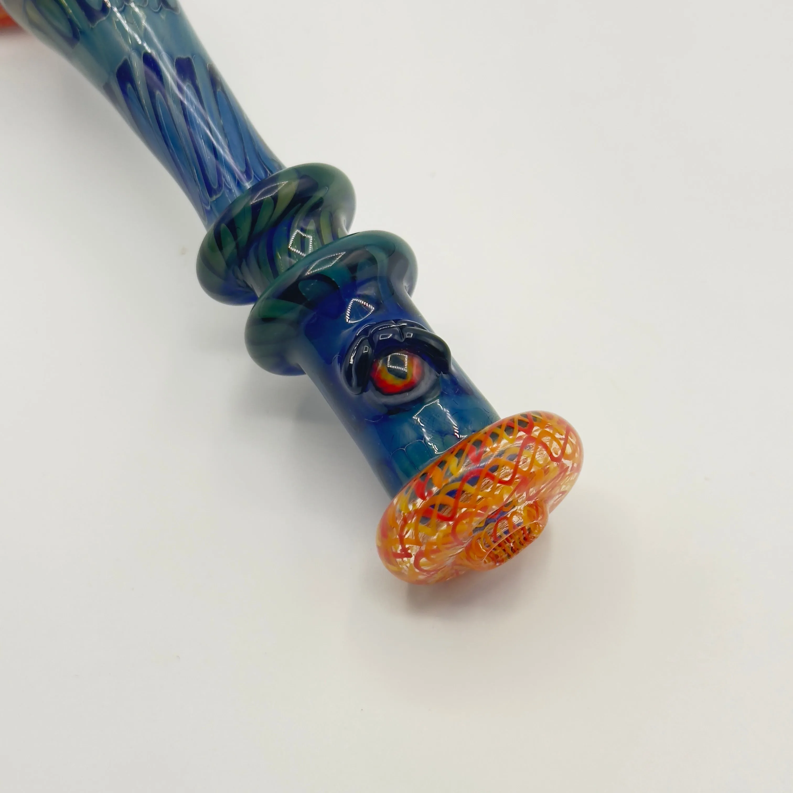 Modified Creations x Thick Nick Glass - 2 Eyed UV Zanfirico Latticino Hammer