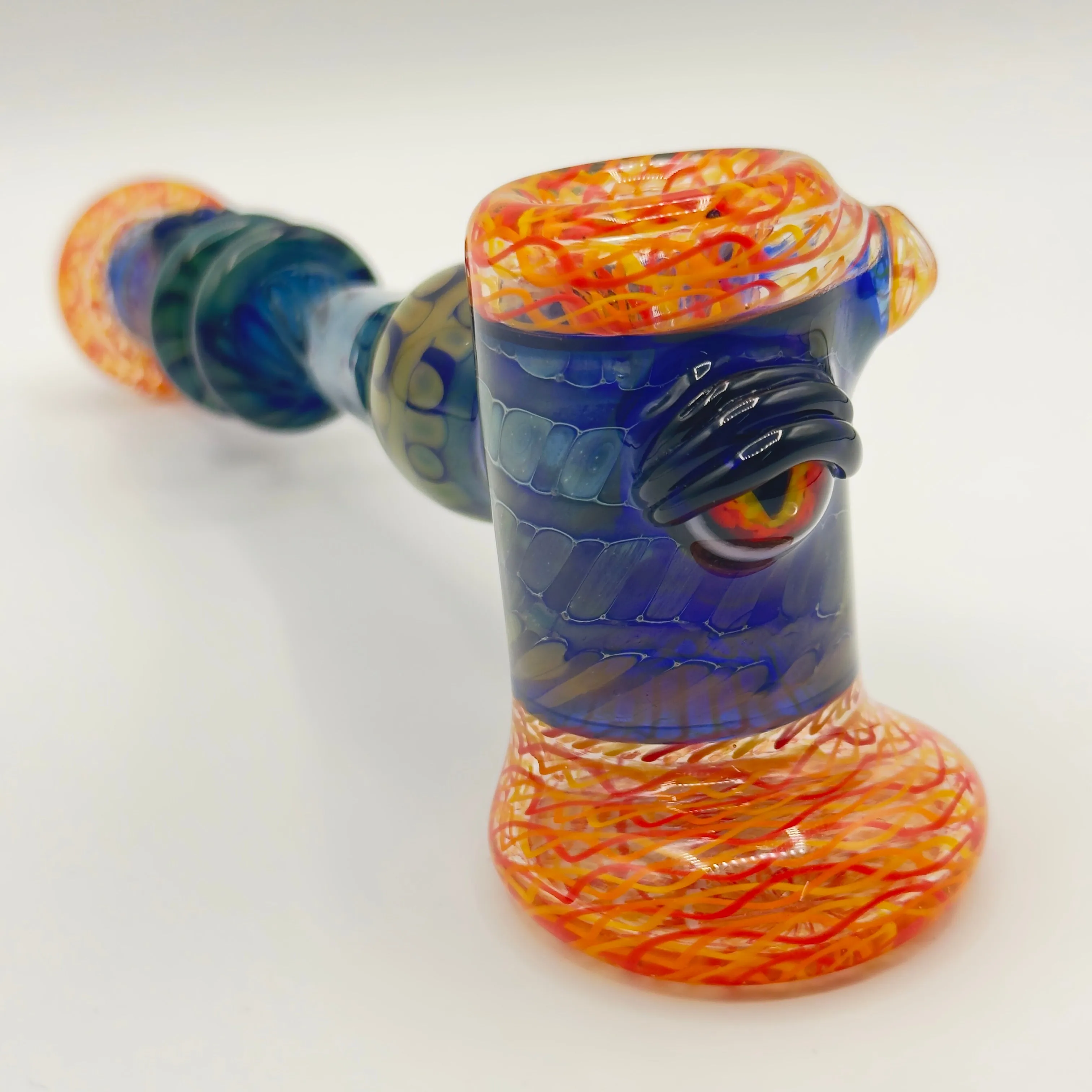 Modified Creations x Thick Nick Glass - 2 Eyed UV Zanfirico Latticino Hammer
