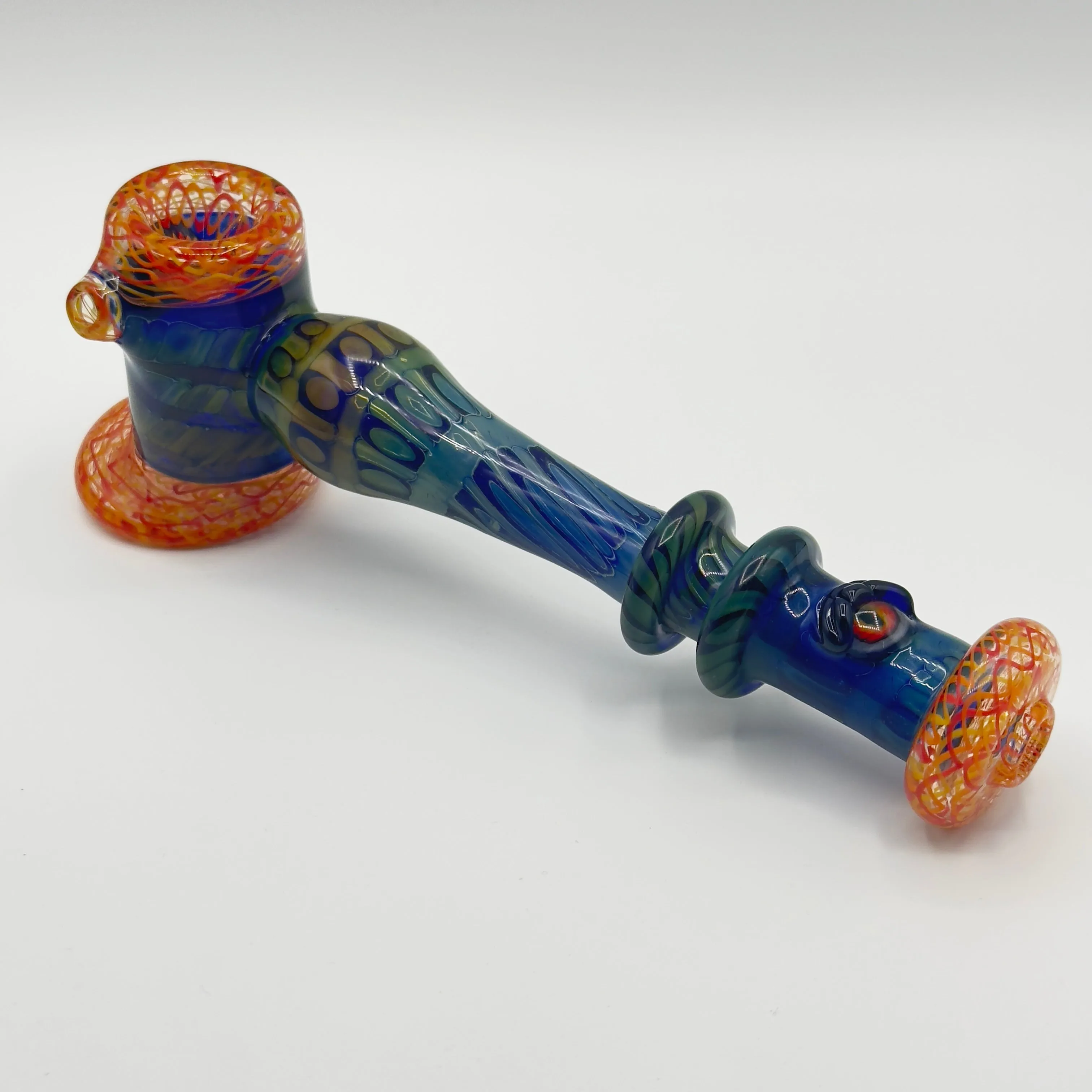 Modified Creations x Thick Nick Glass - 2 Eyed UV Zanfirico Latticino Hammer