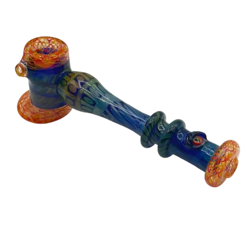 Modified Creations x Thick Nick Glass - 2 Eyed UV Zanfirico Latticino Hammer