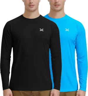 MOHEEN Men's Long Sleeve Rashguard UPF 50  Sun Shirts Quick Dry Hiking Fishing Swim T-Shirt M-3XL