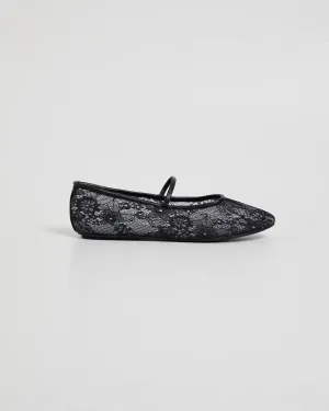 Monamour Ballet Flat Black Lace