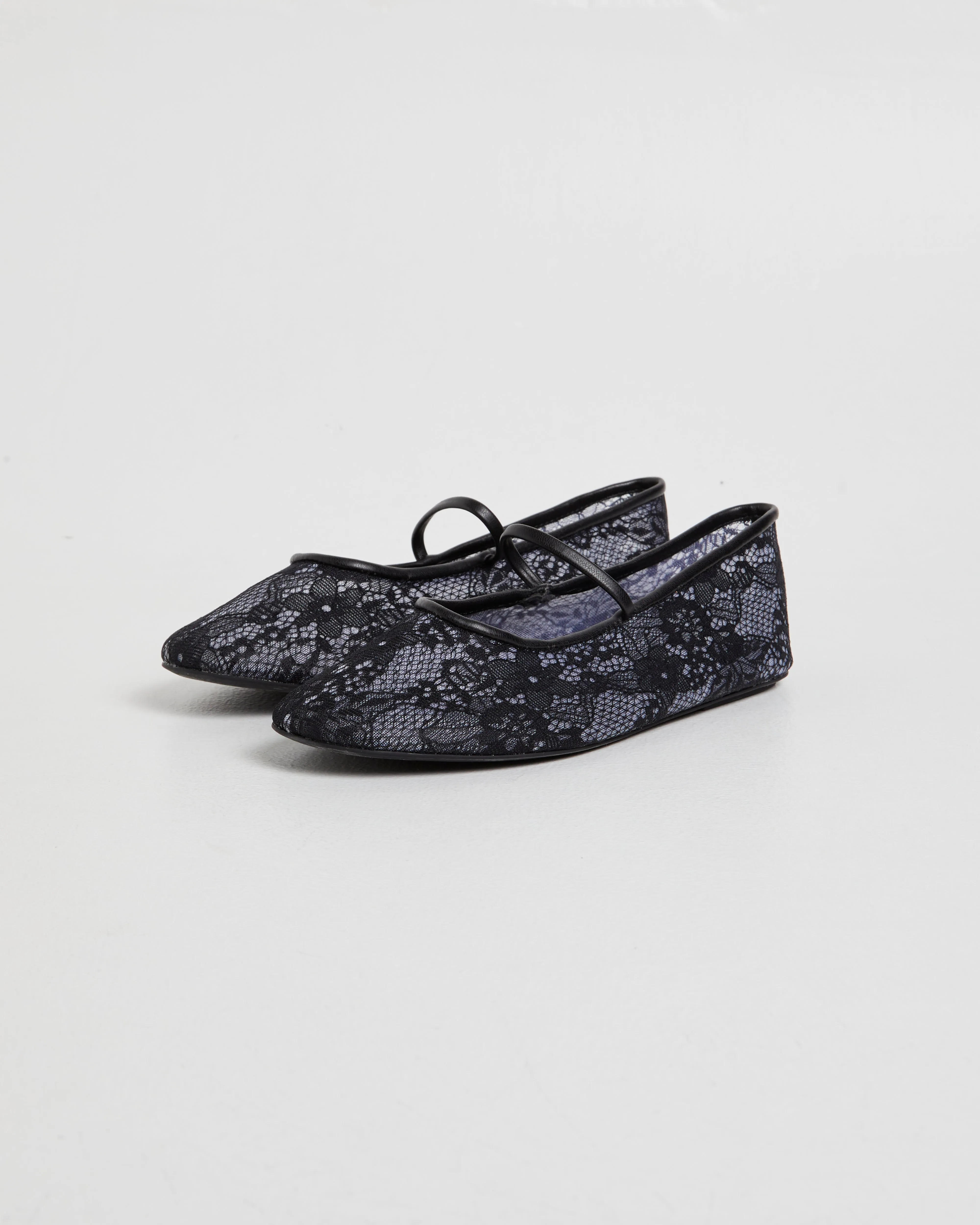 Monamour Ballet Flat Black Lace