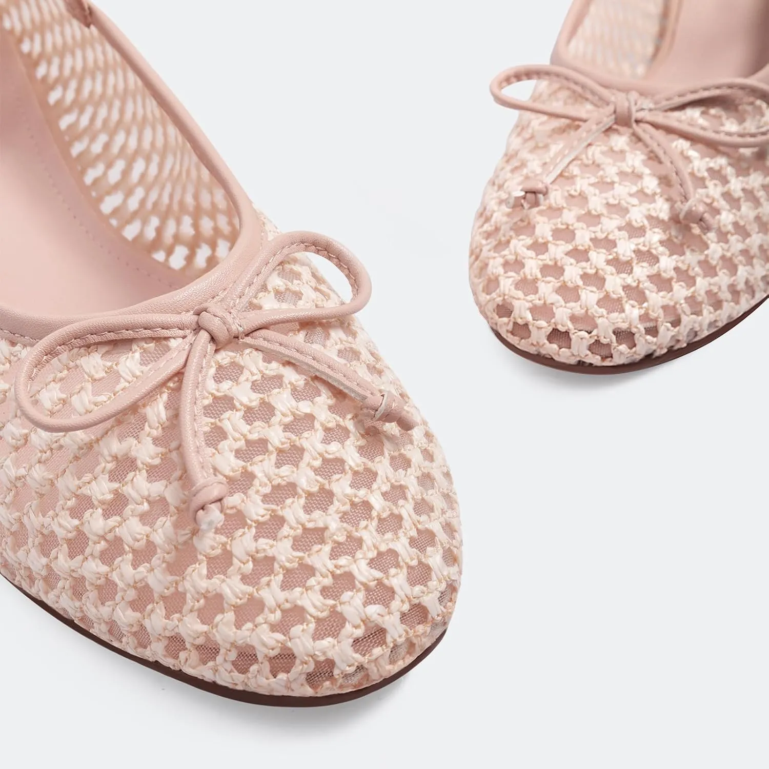 MUCCCUTE Women's Mesh Ballet Flats, Round Toe Ballerina Flats Shoes Casual Dress Mary Jane Flats