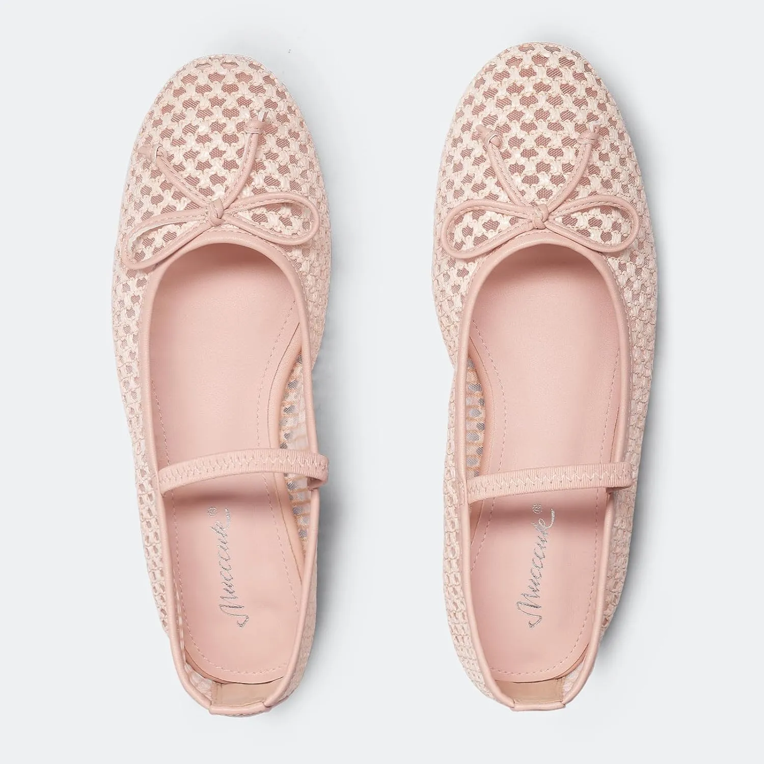 MUCCCUTE Women's Mesh Ballet Flats, Round Toe Ballerina Flats Shoes Casual Dress Mary Jane Flats