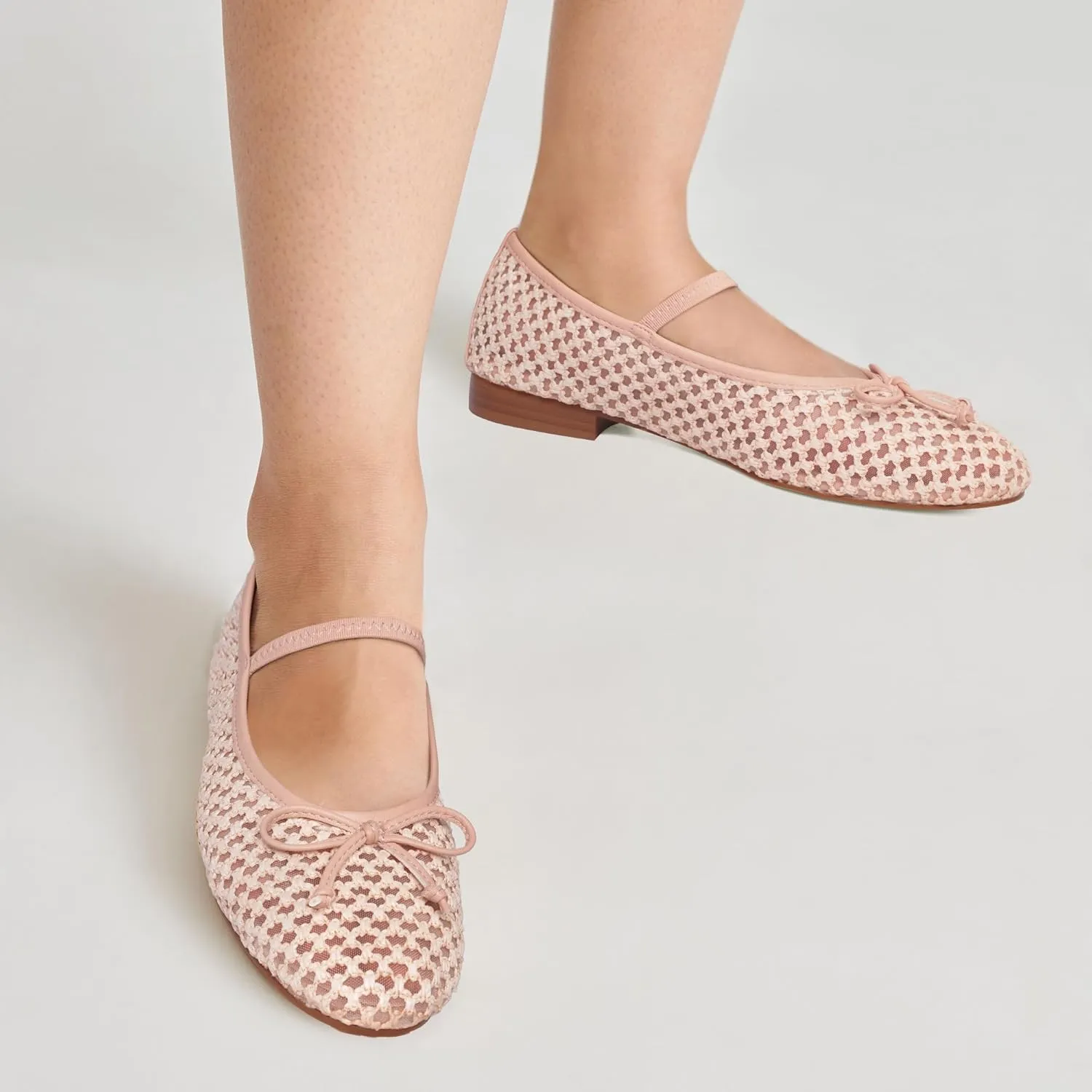 MUCCCUTE Women's Mesh Ballet Flats, Round Toe Ballerina Flats Shoes Casual Dress Mary Jane Flats