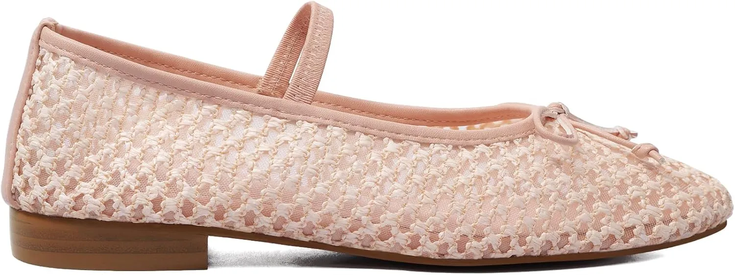MUCCCUTE Women's Mesh Ballet Flats, Round Toe Ballerina Flats Shoes Casual Dress Mary Jane Flats